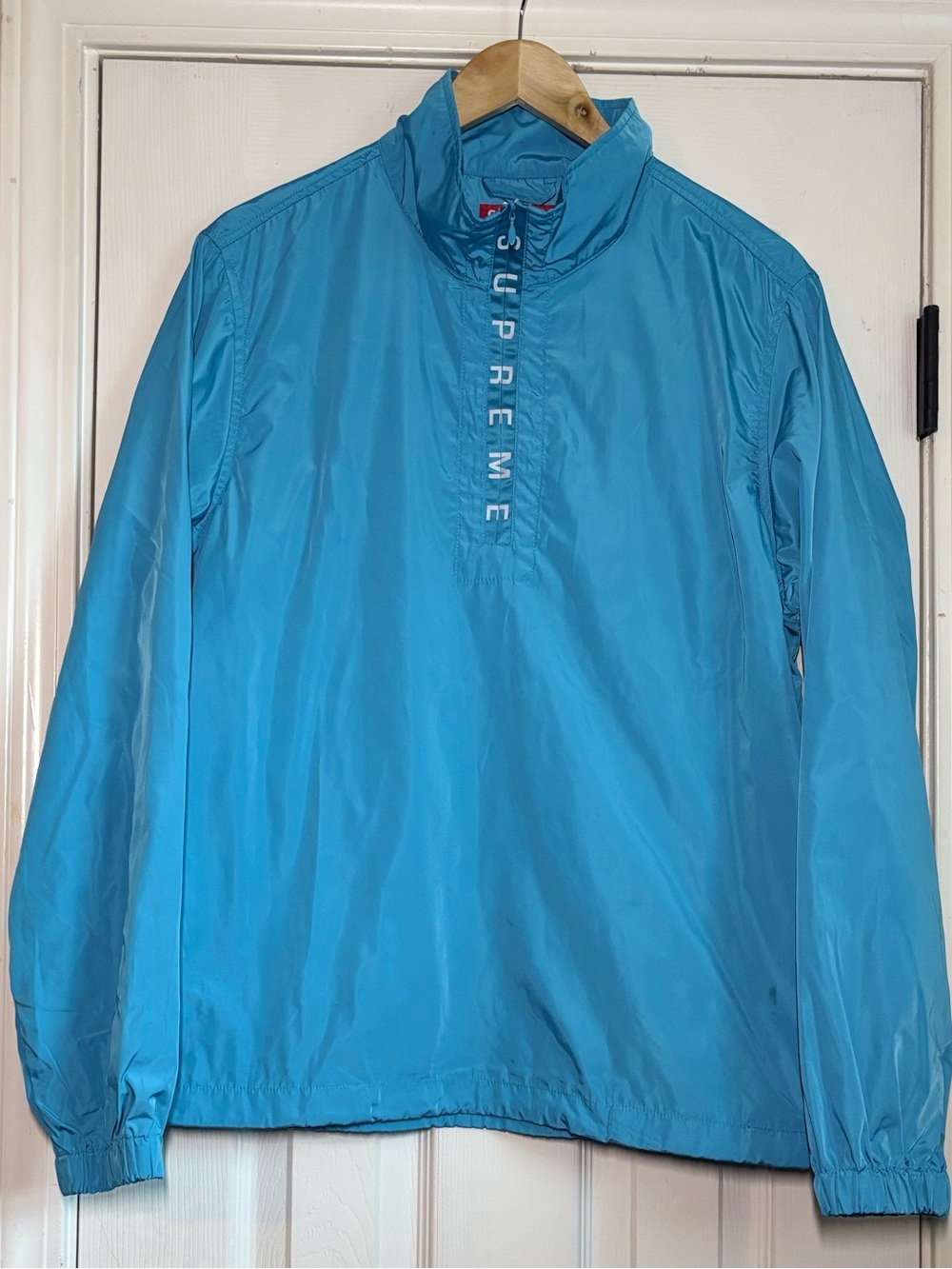 Supreme Turquoise Blue Half-Zip Windbreaker Jacket M